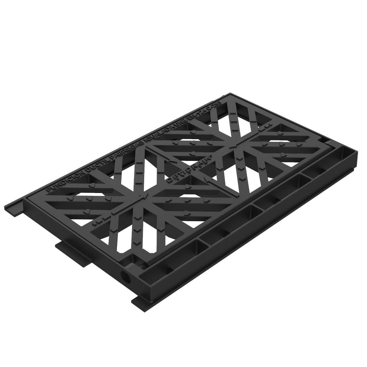 Grille avaloir en fonte abattable 614×392 – C250 (système Optidrain)
