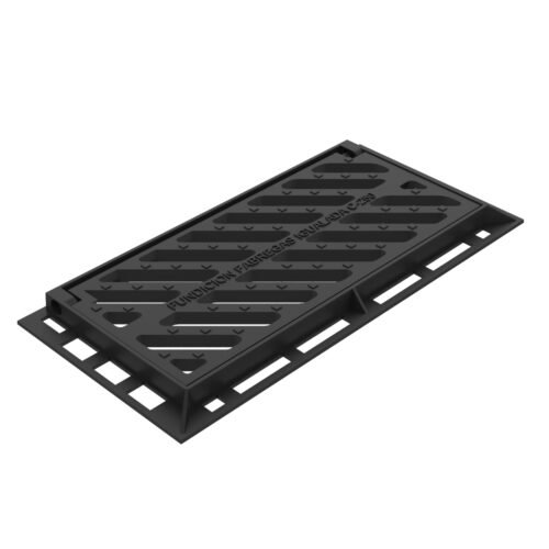 Grille avaloir en fonte abattable 660×320 – C250 (modèle Senna)