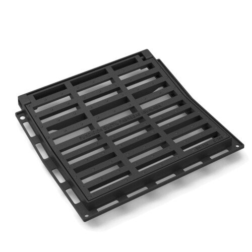 Grille avaloir en fonte concave 500×500 – C250 (modèle V)