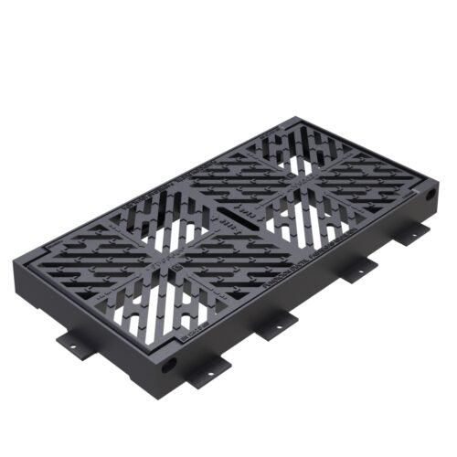 Grille avaloir en fonte Optidrain 1030×530 – D400 (2 éléments)