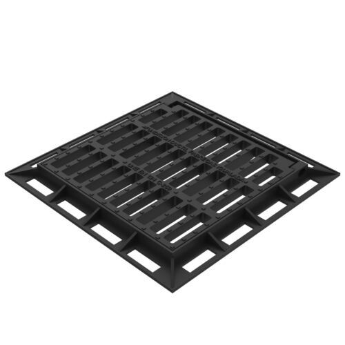 Grille avaloir en fonte plate abattable 500×500 – C250
