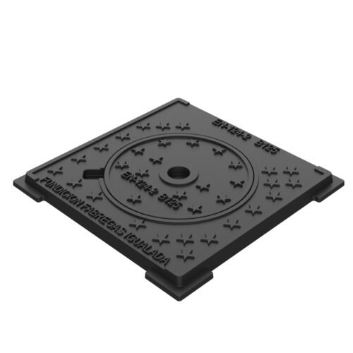 Trappe de trottoir en fonte Ø170 cadre 250×250